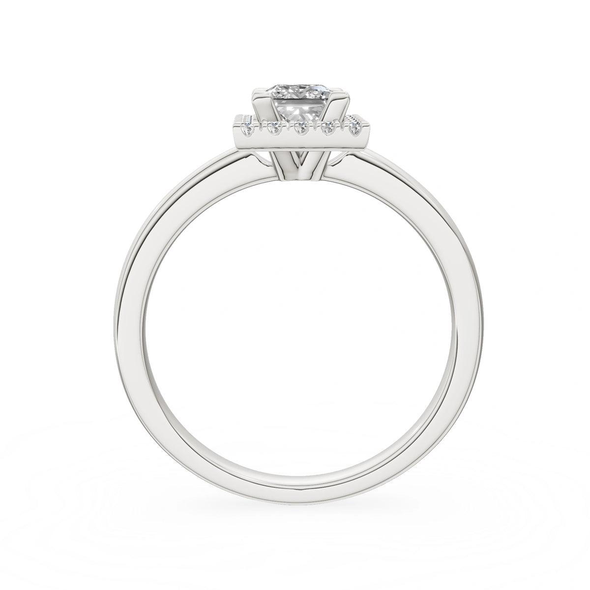 Gremari Seven Aura zásnubný prsteň z bieleho zlata s 0,50 ct lab-grown diamantom – Princess