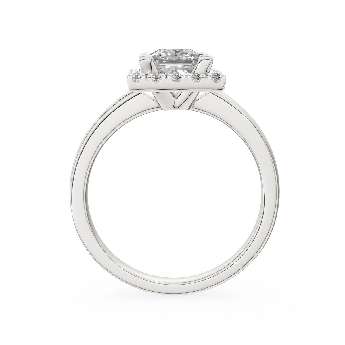 Gremari Seven Aura zásnubný prsteň z bieleho zlata s 1,00 ct lab-grown diamantom – Princess