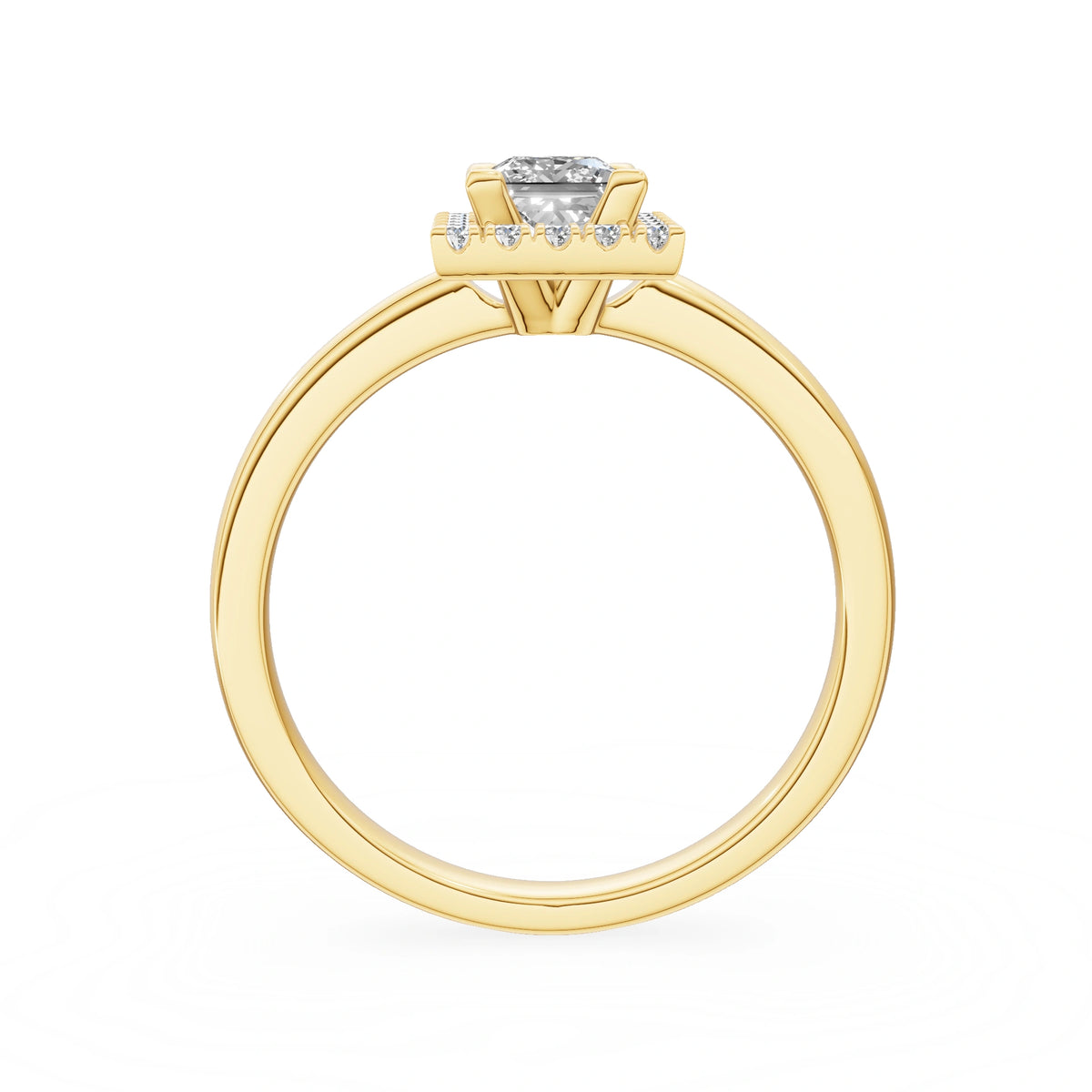 Gremari Seven Aura zásnubný prsteň zo žltého zlata s 0,50 ct lab-grown diamantom – Princess