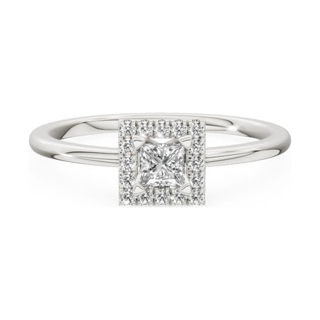 GREMARI Seven Aura 14K white gold engagement ring with 0.15 ct princess-cut natural diamond