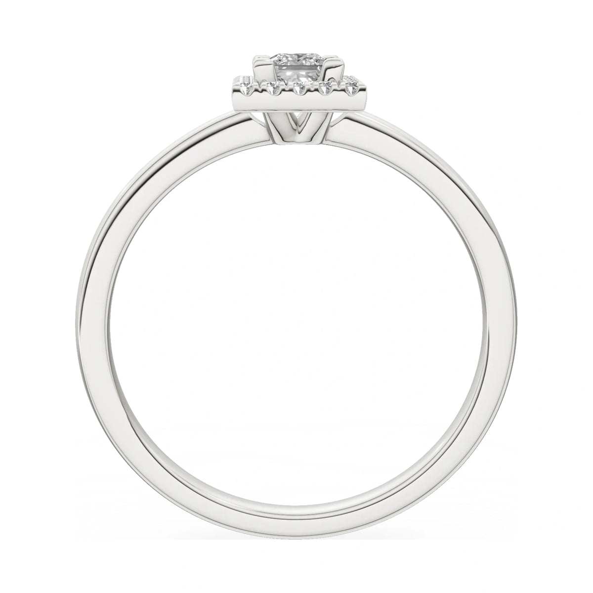 GREMARI Seven Aura princess-cut natural diamond engagement ring in 14K white gold, 0.15 ct