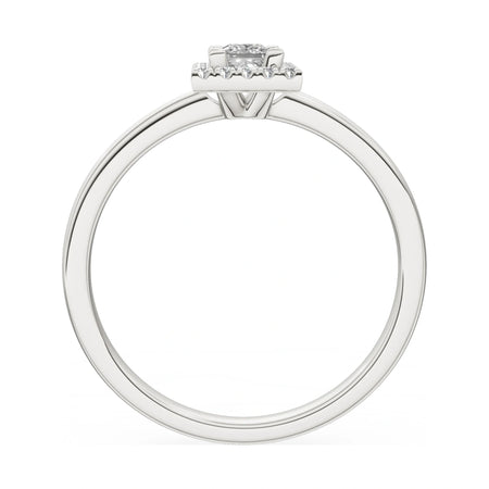GREMARI Seven Aura princess-cut natural diamond engagement ring in 14K white gold, 0.15 ct