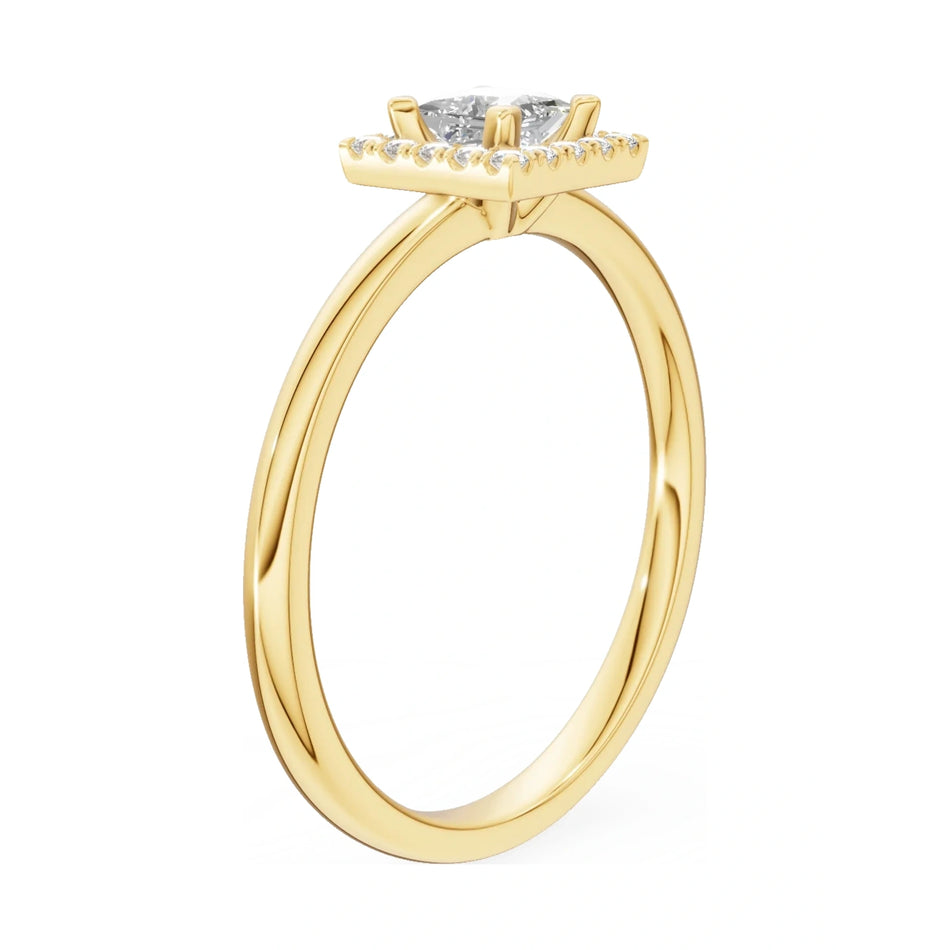 14K yellow gold GREMARI Seven Aura ring with 0.30 ct princess-cut natural diamond