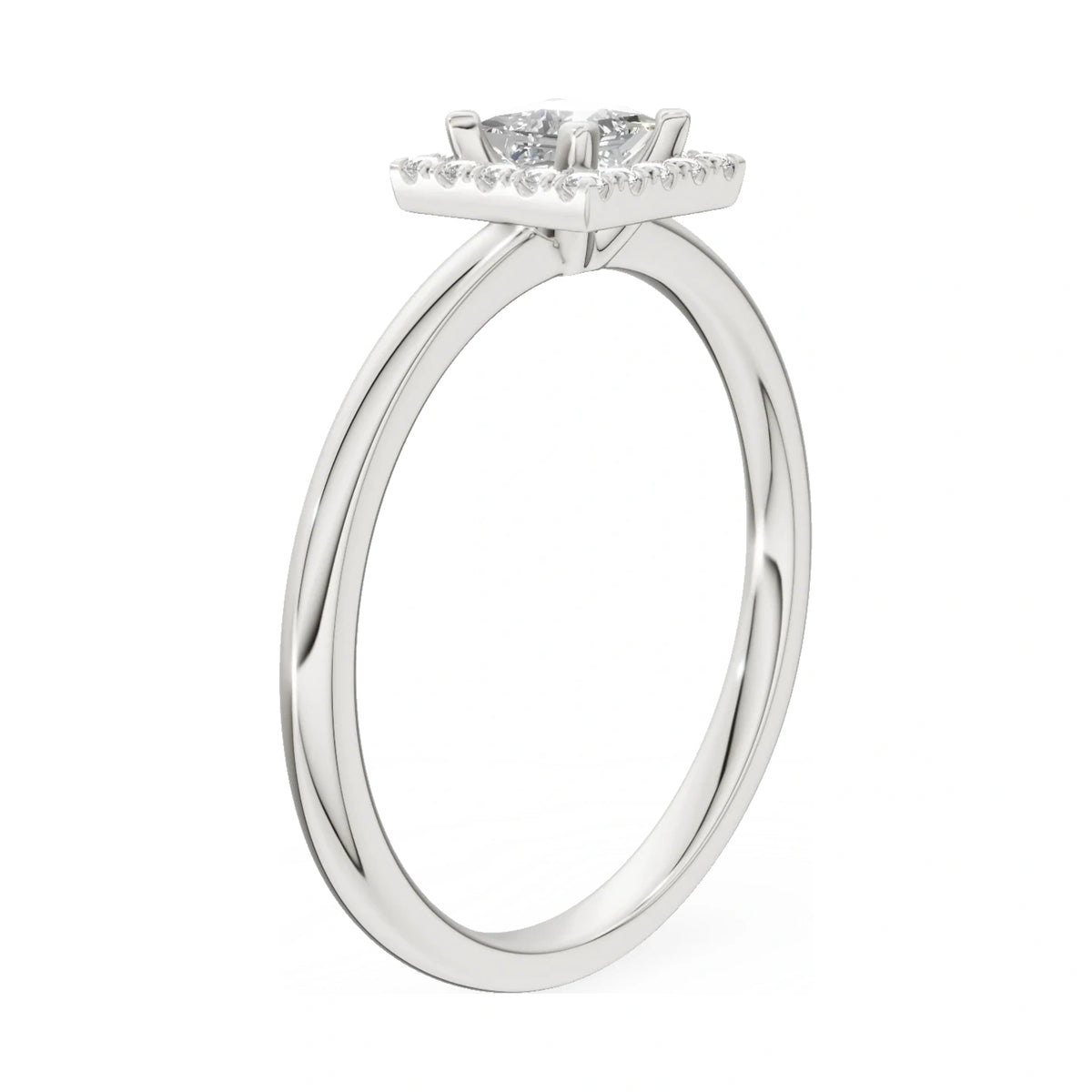 14K white gold GREMARI Seven Aura ring with 0.30 ct princess-cut natural diamond