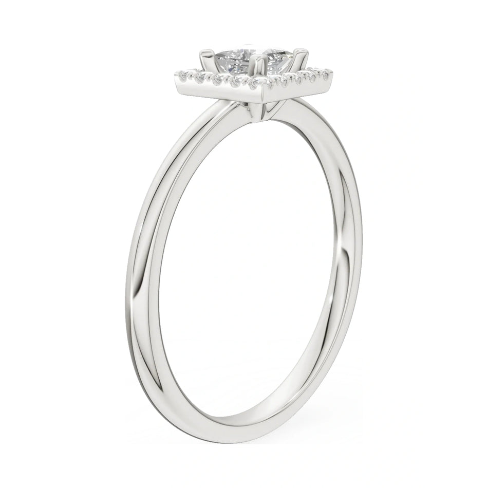 14K white gold GREMARI Seven Aura ring with 0.30 ct princess-cut natural diamond