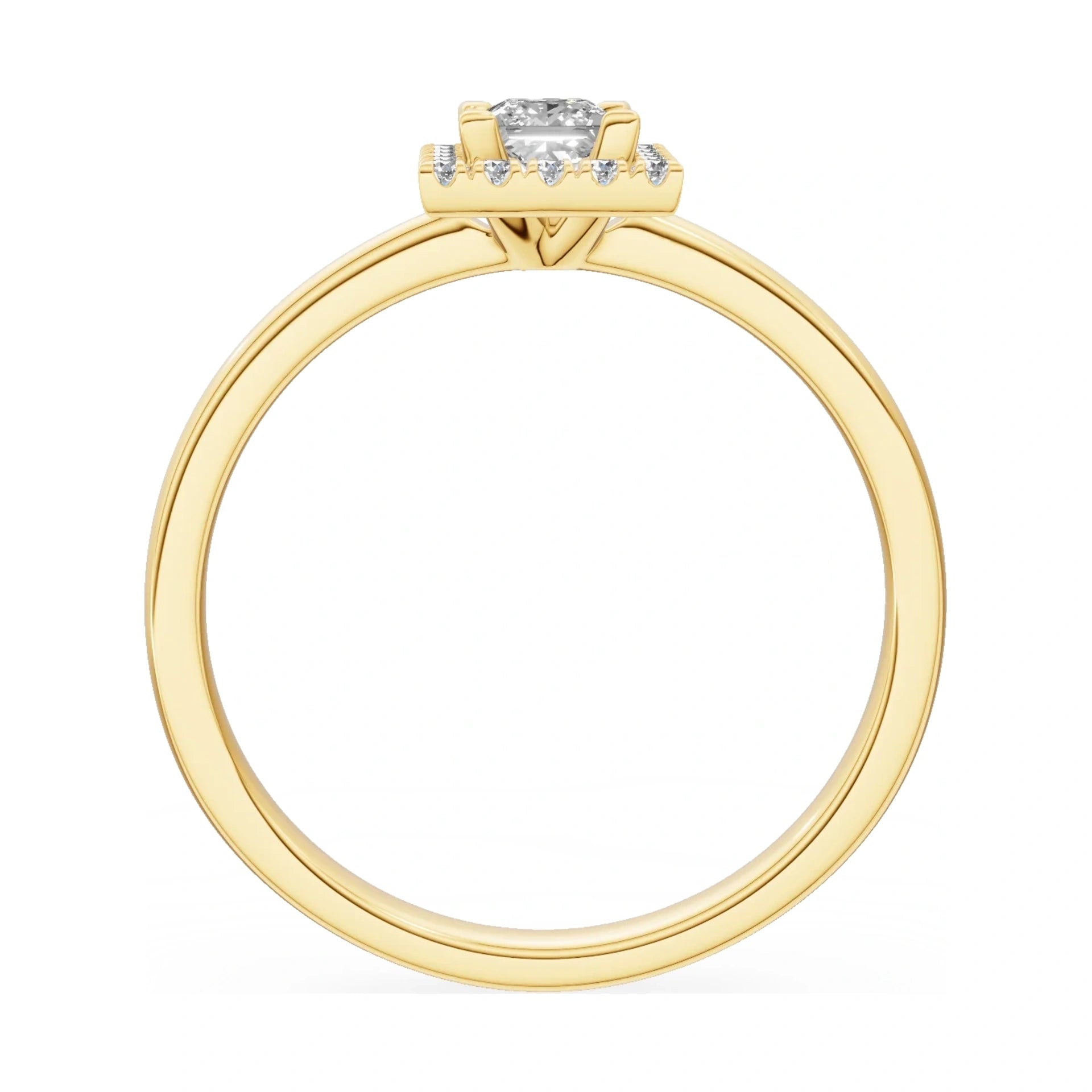 GREMARI Seven Aura princess-cut natural diamond engagement ring in 14K yellow gold, 0.30 ct