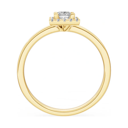 GREMARI Seven Aura princess-cut natural diamond engagement ring in 14K yellow gold, 0.30 ct