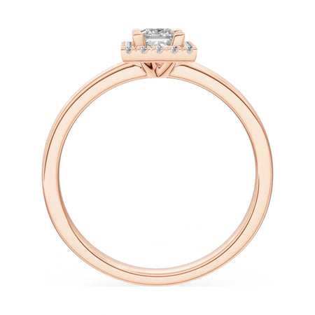 GREMARI Seven Aura princess-cut natural diamond engagement ring in 14K rose gold, 0.30 ct
