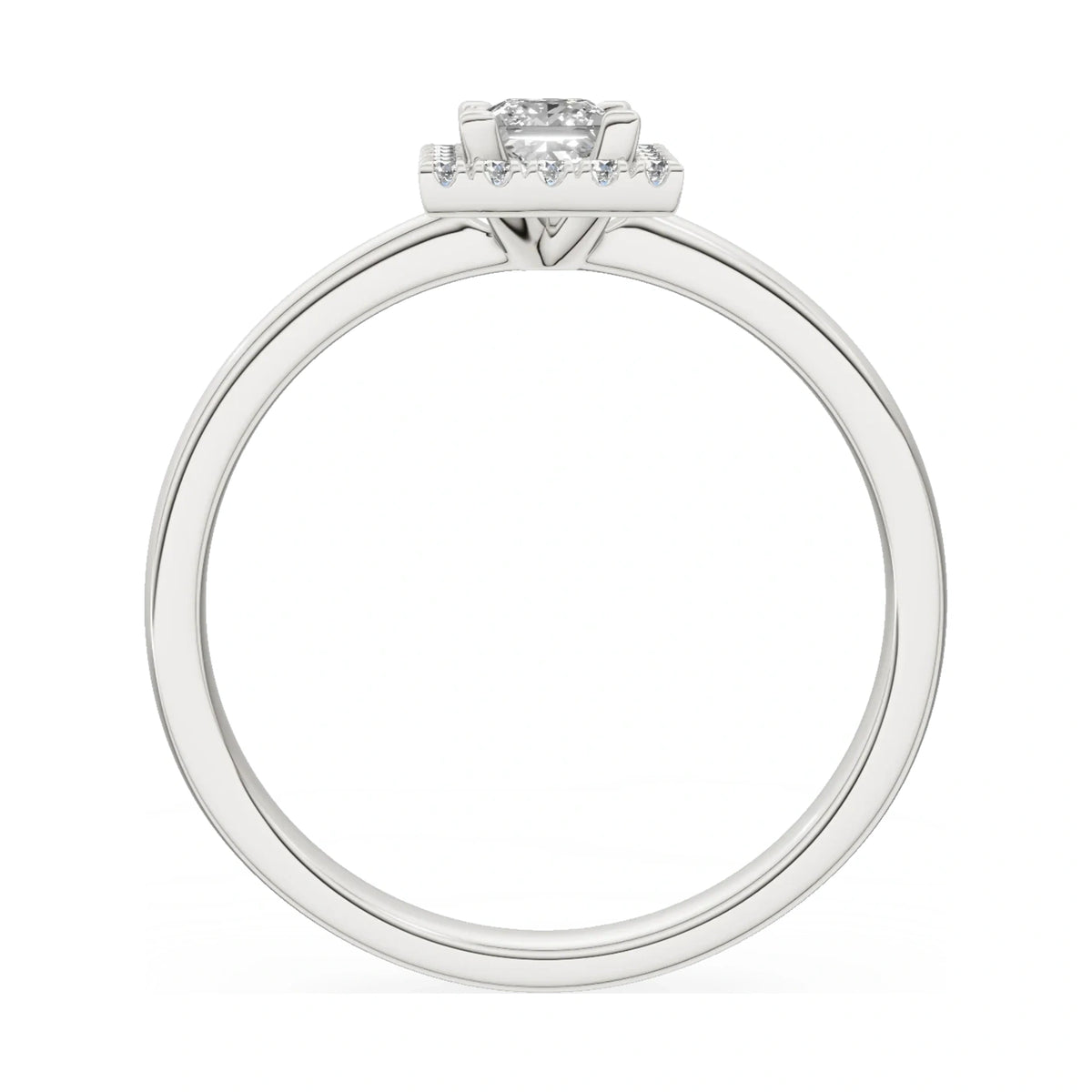 GREMARI Seven Aura princess-cut natural diamond engagement ring in 14K white gold, 0.30 ct