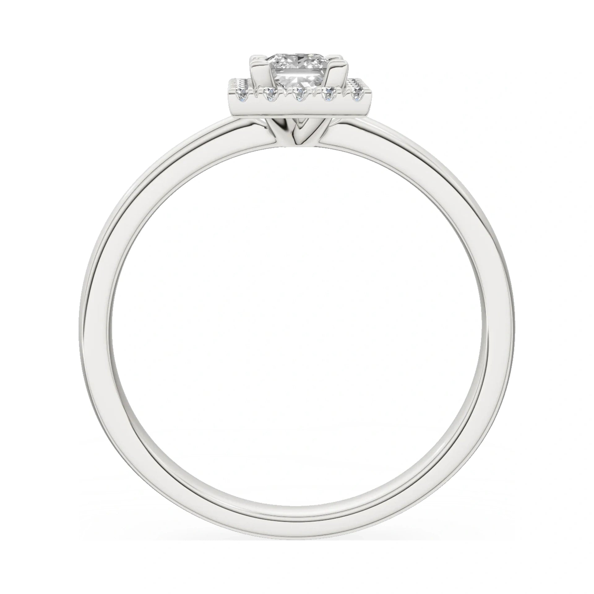 GREMARI Seven Aura princess-cut natural diamond engagement ring in 14K white gold, 0.30 ct