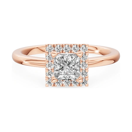 GREMARI Seven Aura 14K rose gold engagement ring with 0.50 ct princess-cut natural diamond