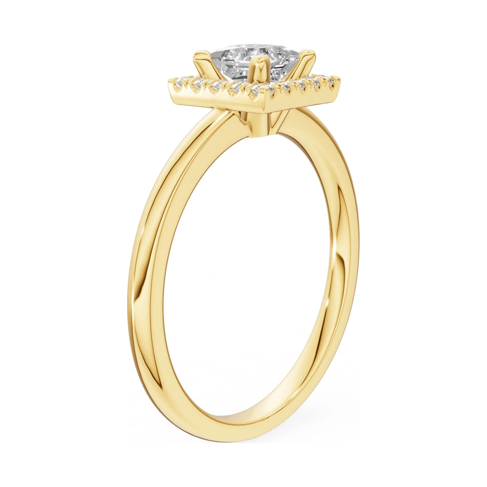 14K yellow gold GREMARI Seven Aura ring with 0.50 ct princess-cut natural diamond