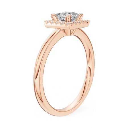 14K rose gold GREMARI Seven Aura ring with 0.50 ct princess-cut natural diamond