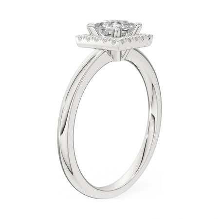 14K white gold GREMARI Seven Aura ring with 0.50 ct princess-cut natural diamond