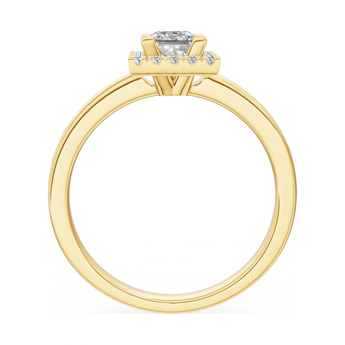 GREMARI Seven Aura princess-cut natural diamond engagement ring in 14K yellow gold, 0.50 ct
