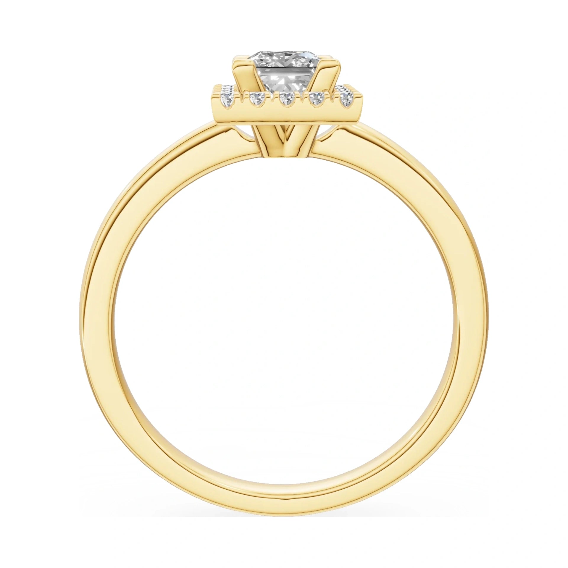 GREMARI Seven Aura princess-cut natural diamond engagement ring in 14K yellow gold, 0.50 ct