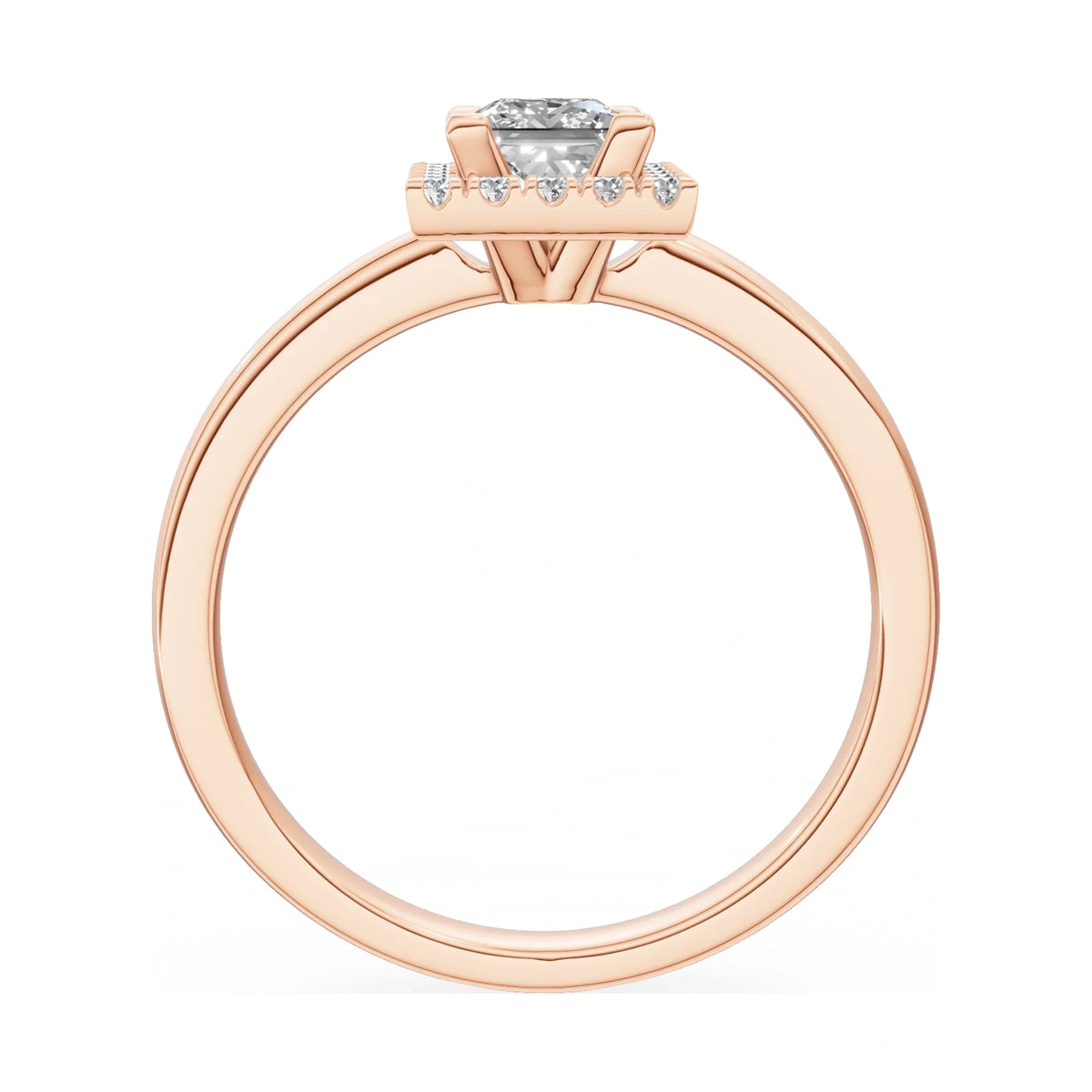 GREMARI Seven Aura princess-cut natural diamond engagement ring in 14K rose gold, 0.50 ct