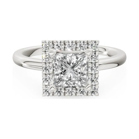 GREMARI Seven Aura 14K white gold engagement ring with 1.00 ct princess-cut natural diamond