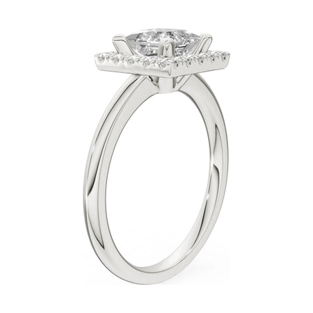14K white gold GREMARI Seven Aura ring with 1.00 ct princess-cut natural diamond