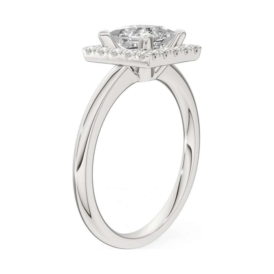 14K white gold GREMARI Seven Aura ring with 1.00 ct princess-cut natural diamond