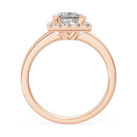 GREMARI Seven Aura princess-cut natural diamond engagement ring in 14K rose gold, 1.00 ct