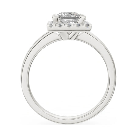 GREMARI Seven Aura princess-cut natural diamond engagement ring in 14K white gold, 1.00 ct