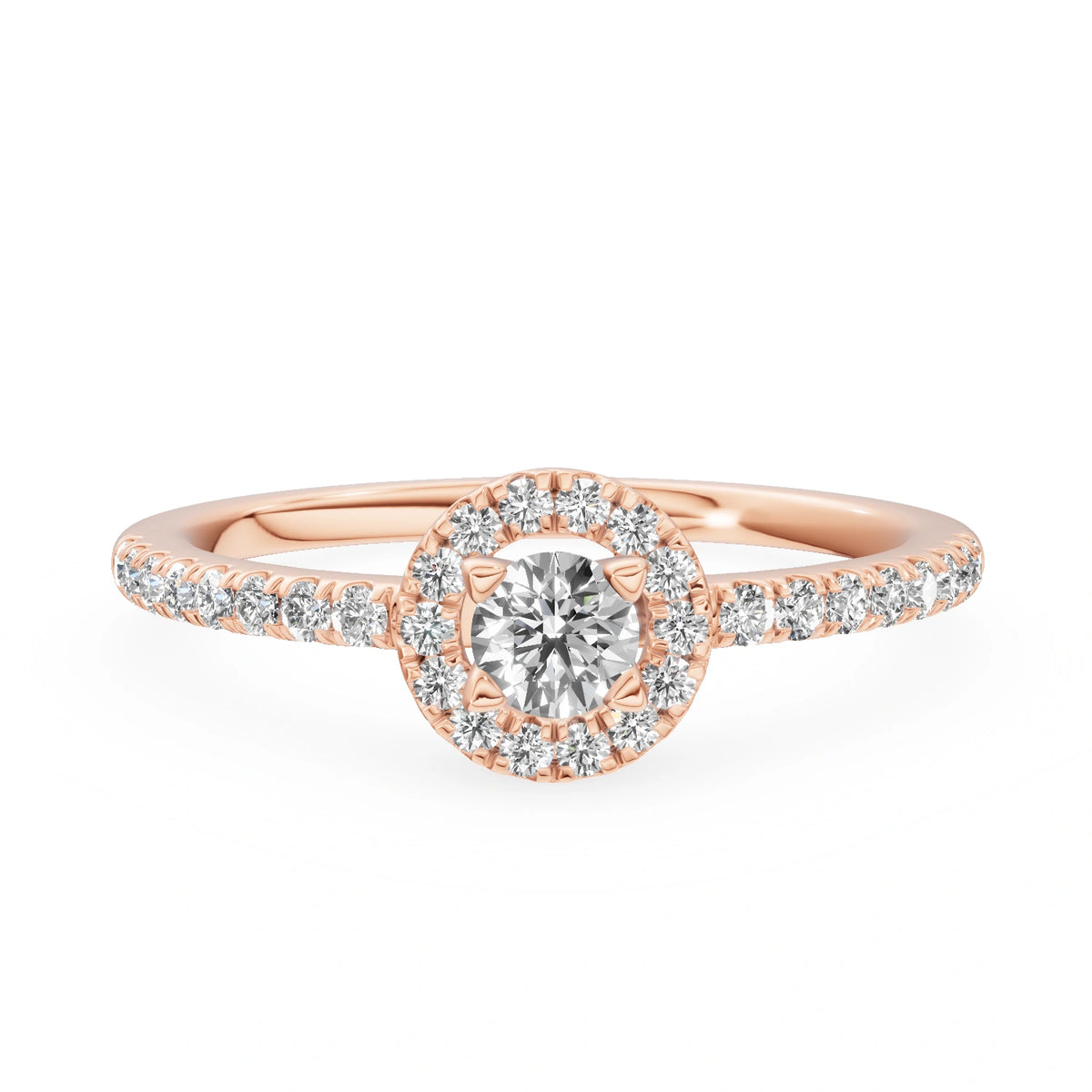 Gremari Seven Icon zásnubný prsteň z ružového zlata s 0,15 ct lab-grown diamantom – Round/Brilliant