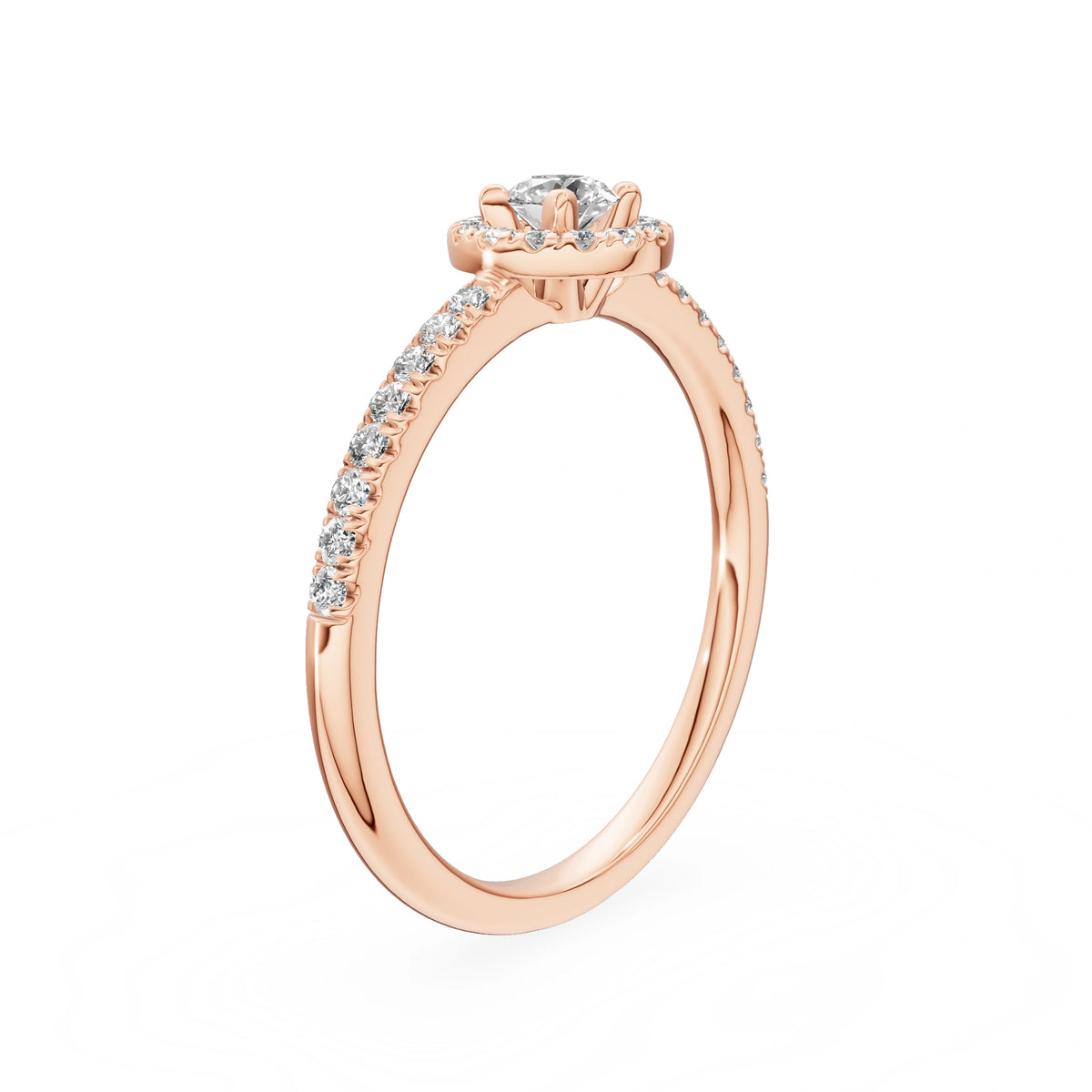 Gremari Seven Icon zásnubný prsteň z ružového zlata s 0,15 ct lab-grown diamantom – Round/Brilliant