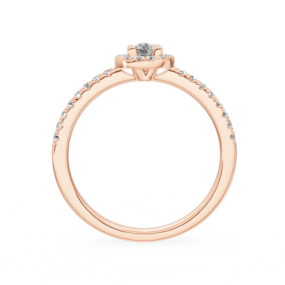 Gremari Seven Icon zásnubný prsteň z ružového zlata s 0,15 ct lab-grown diamantom – Round/Brilliant