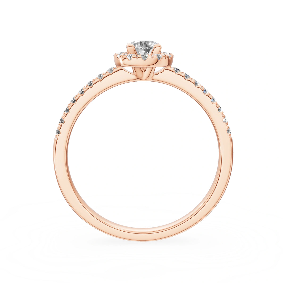 Gremari Seven Icon zásnubný prsteň z ružového zlata s 0,30 ct lab-grown diamantom – Round/Brilliant