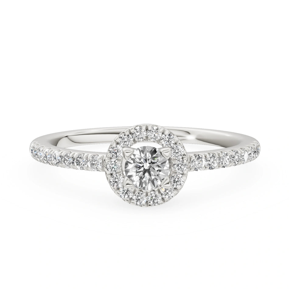 Gremari Seven Icon zásnubný prsteň z bieleho zlata s 0,15 ct lab-grown diamantom – Round/Brilliant