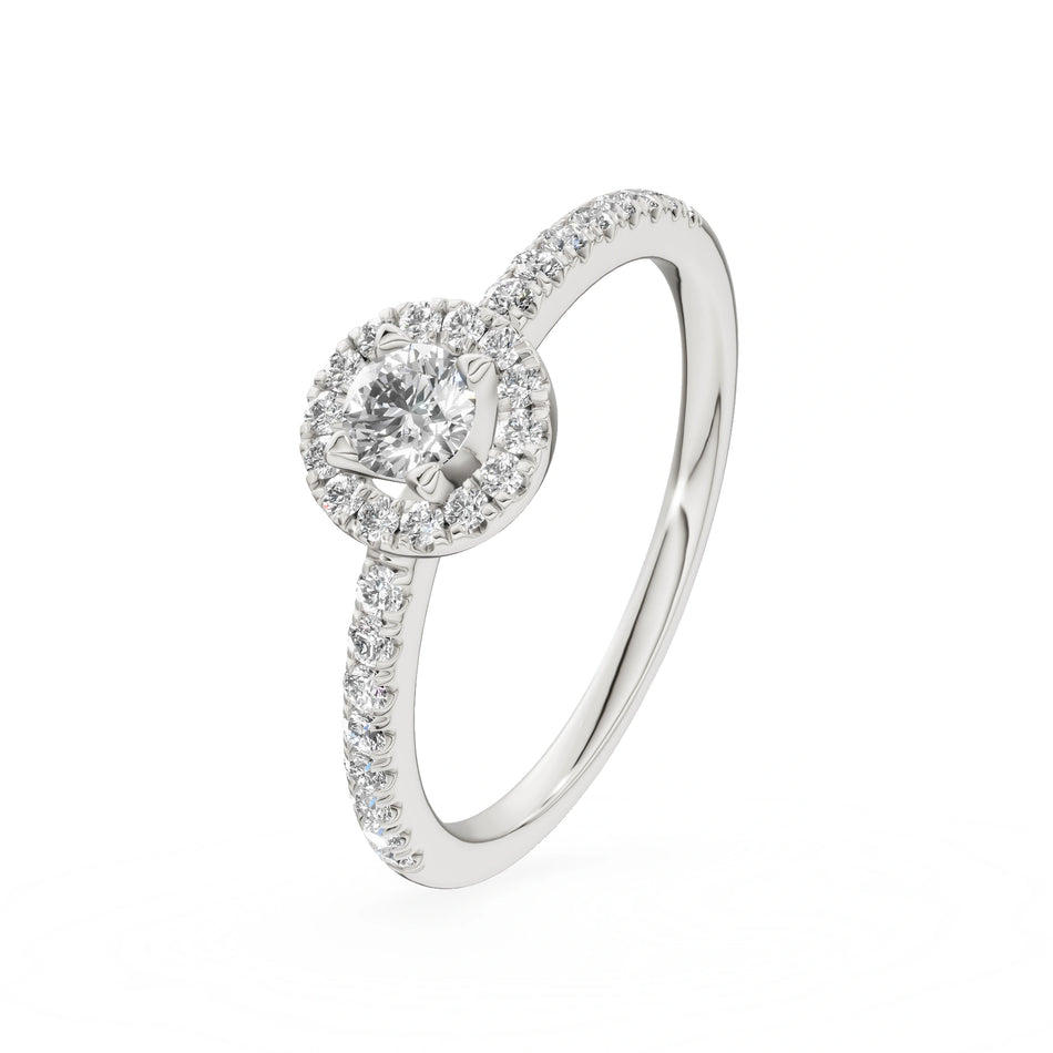Gremari Seven Icon zásnubný prsteň z bieleho zlata s 0,15 ct lab-grown diamantom – Round/Brilliant