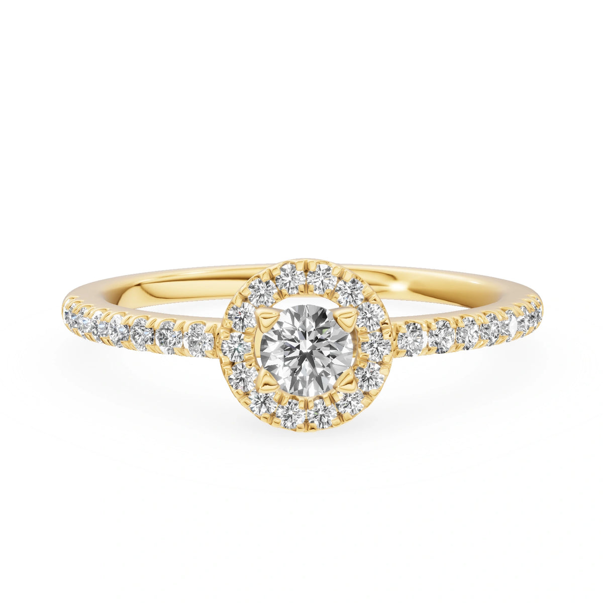 Gremari Seven Icon zásnubný prsteň zo žltého zlata s 0,15 ct lab-grown diamantom – Round/Brilliant