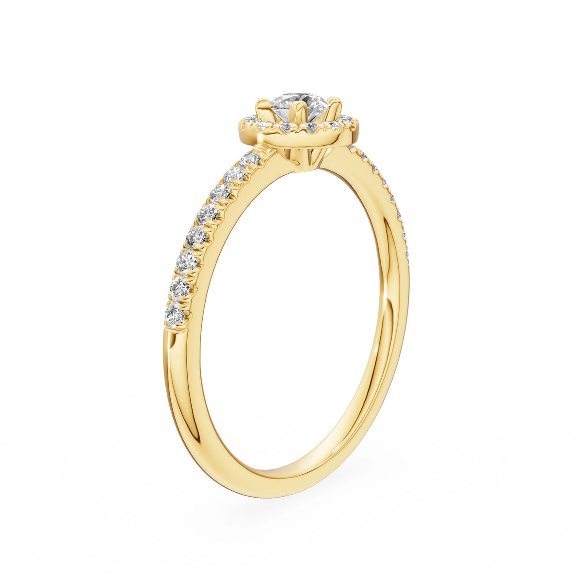 Gremari Seven Icon zásnubný prsteň zo žltého zlata s 0,15 ct lab-grown diamantom – Round/Brilliant