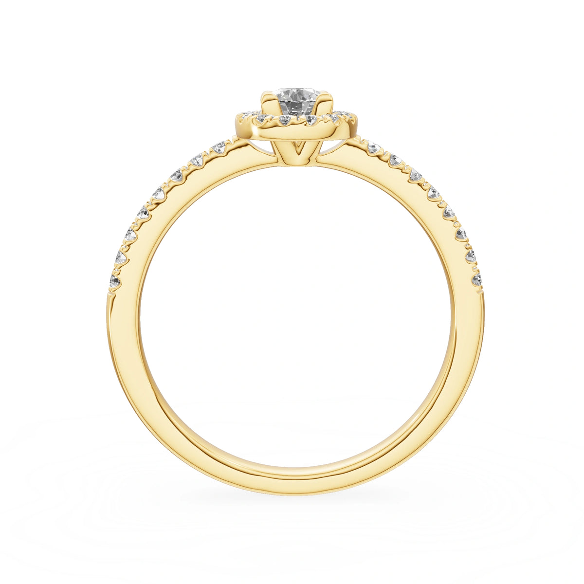 Gremari Seven Icon zásnubný prsteň zo žltého zlata s 0,15 ct lab-grown diamantom – Round/Brilliant