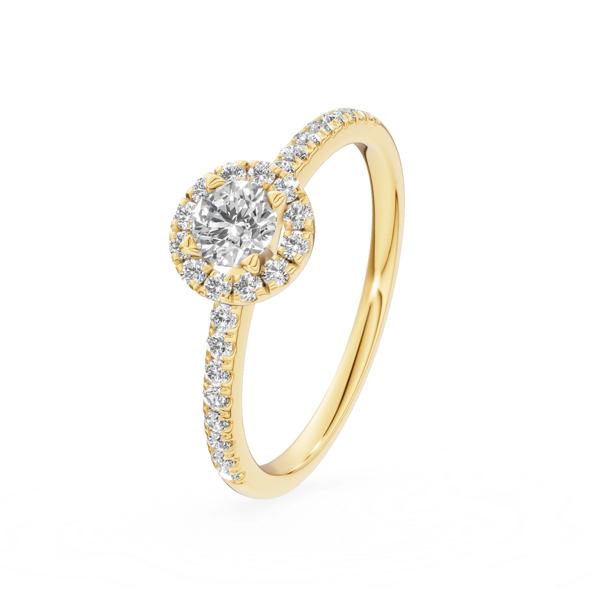 Gremari Seven Icon zásnubný prsteň zo žltého zlata s 0,30 ct lab-grown diamantom – Round/Brilliant