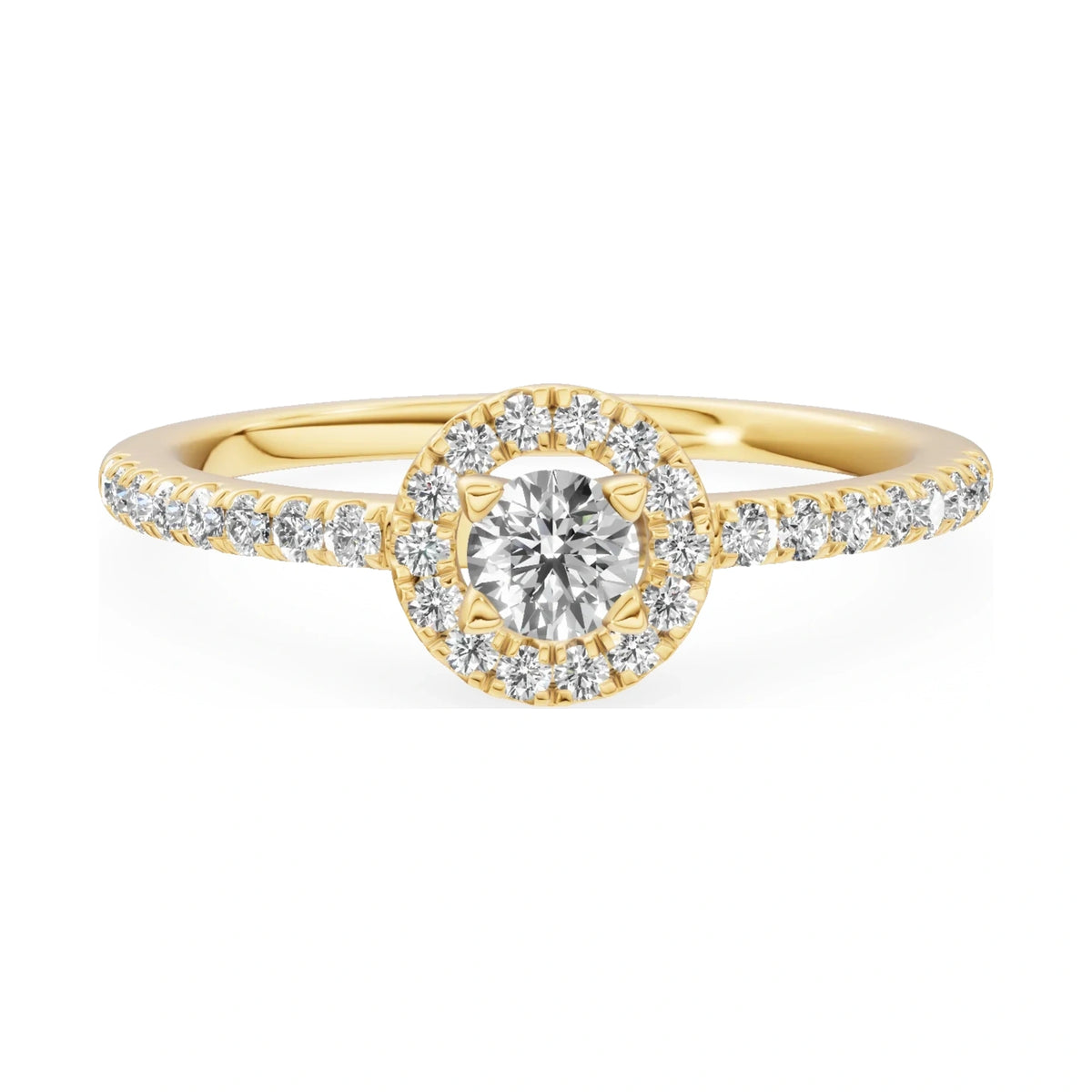 GREMARI Seven Icon 14K yellow gold engagement ring with 0.15 ct round-cut natural diamond