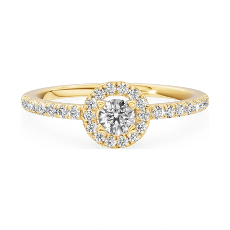 GREMARI Seven Icon 14K yellow gold engagement ring with 0.15 ct round-cut natural diamond