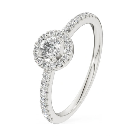 0.15 ct round-cut natural diamond GREMARI Seven Icon engagement ring in 14K white gold