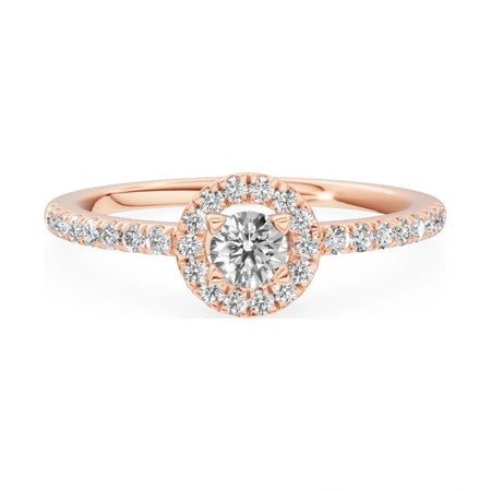 GREMARI Seven Icon 14K rose gold engagement ring with 0.15 ct round-cut natural diamond