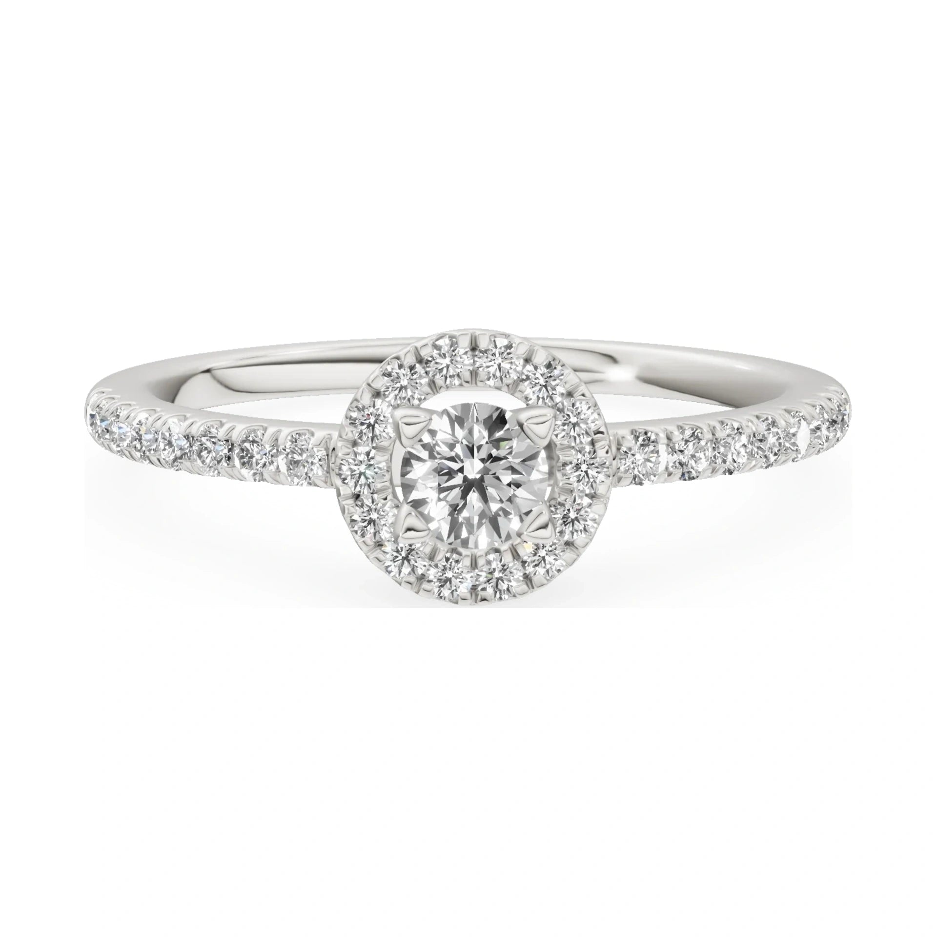 GREMARI Seven Icon 14K white gold engagement ring with 0.15 ct round-cut natural diamond