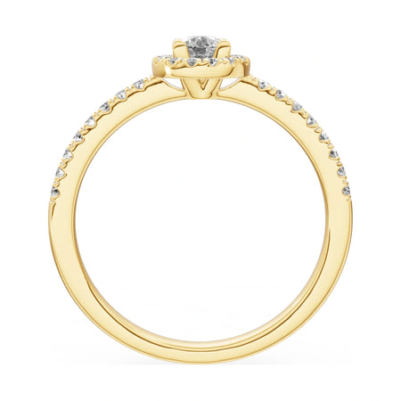 GREMARI Seven Icon round-cut natural diamond engagement ring in 14K yellow gold, 0.15 ct