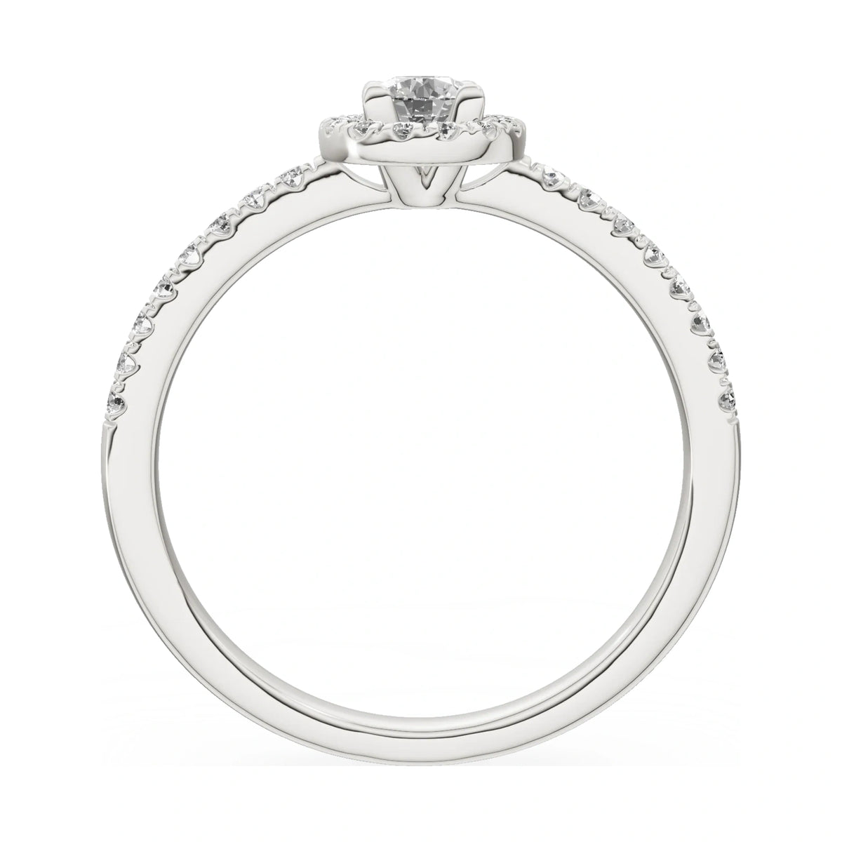 GREMARI Seven Icon round-cut natural diamond engagement ring in 14K white gold, 0.15 ct