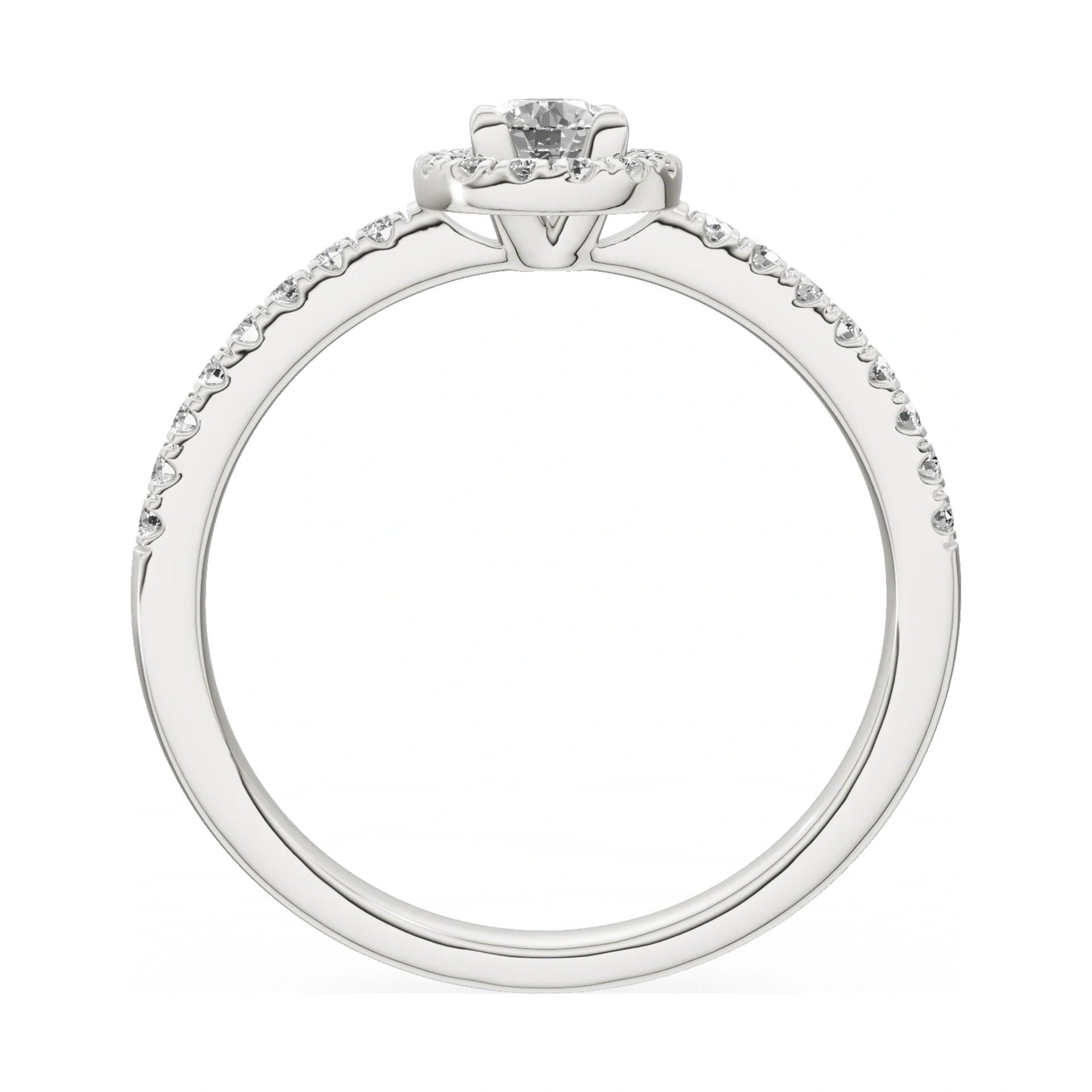 GREMARI Seven Icon round-cut natural diamond engagement ring in 14K white gold, 0.15 ct