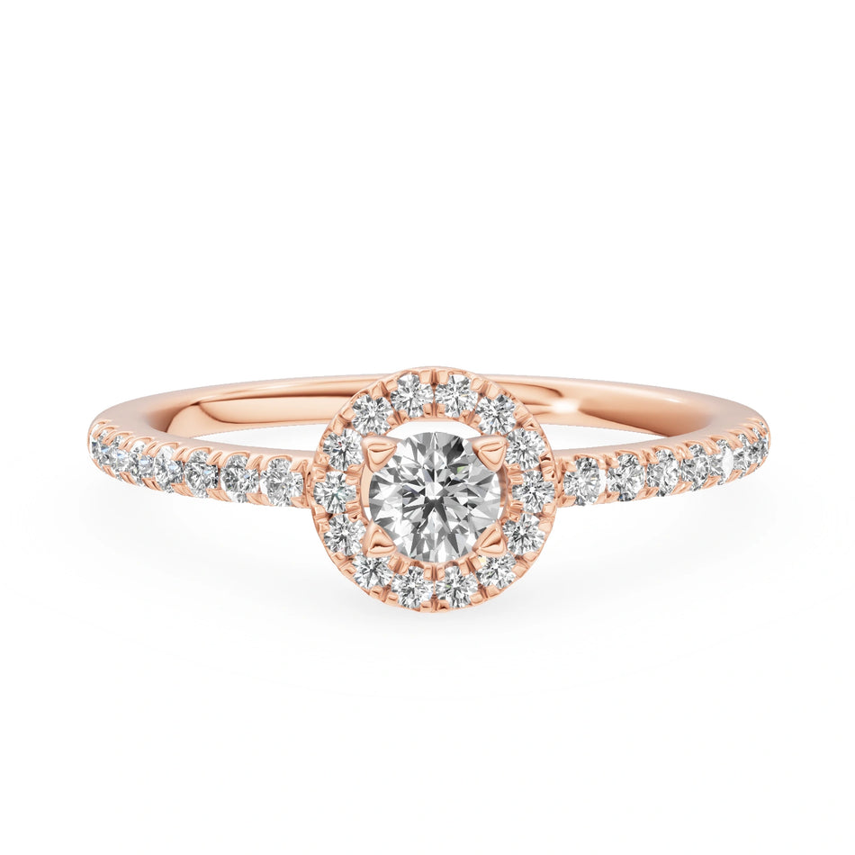 Gremari Seven Icon zásnubný prsteň z ružového zlata s 0,15 ct prírodným diamantom – Round/Brilliant