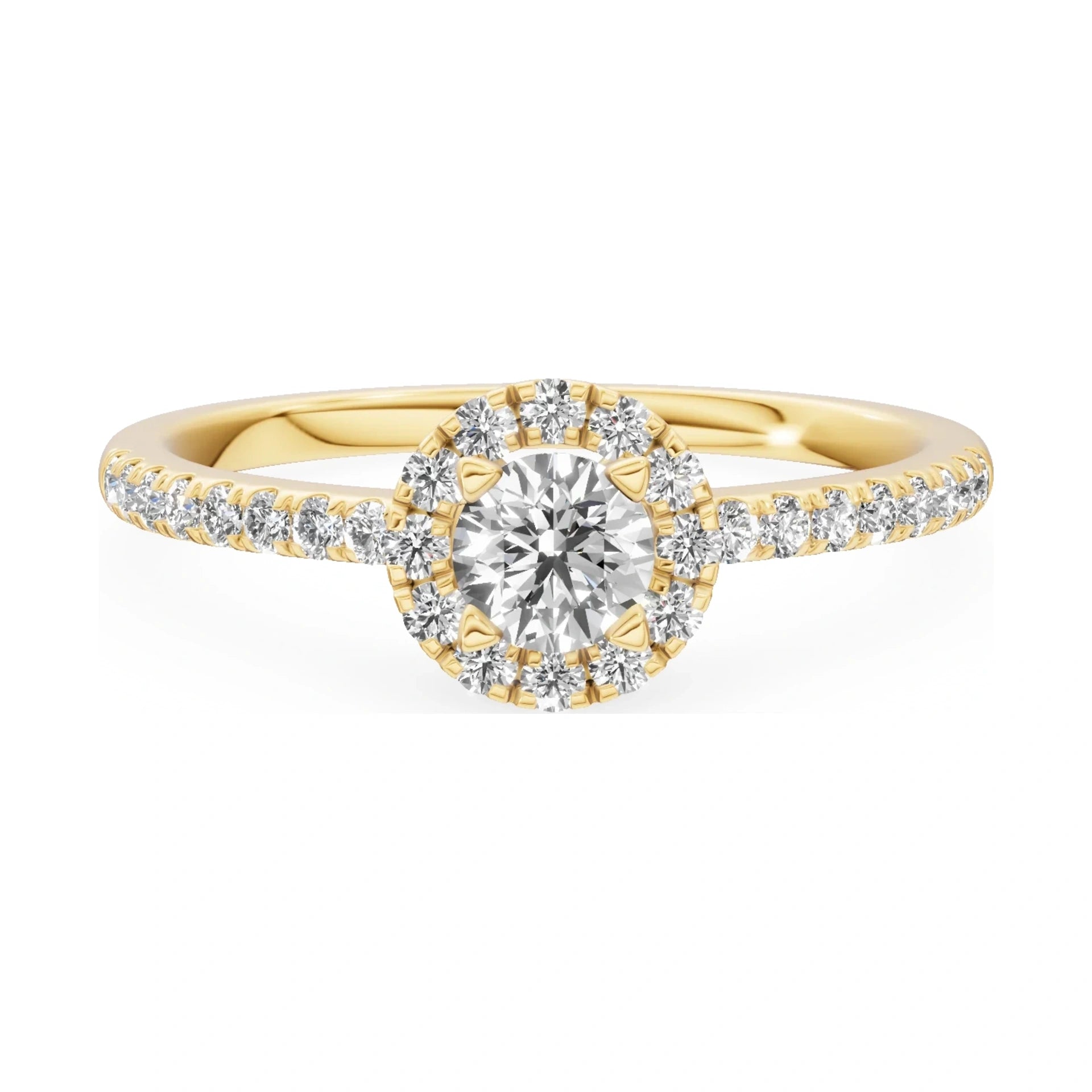 GREMARI Seven Icon 14K yellow gold engagement ring with 0.30 ct round-cut natural diamond
