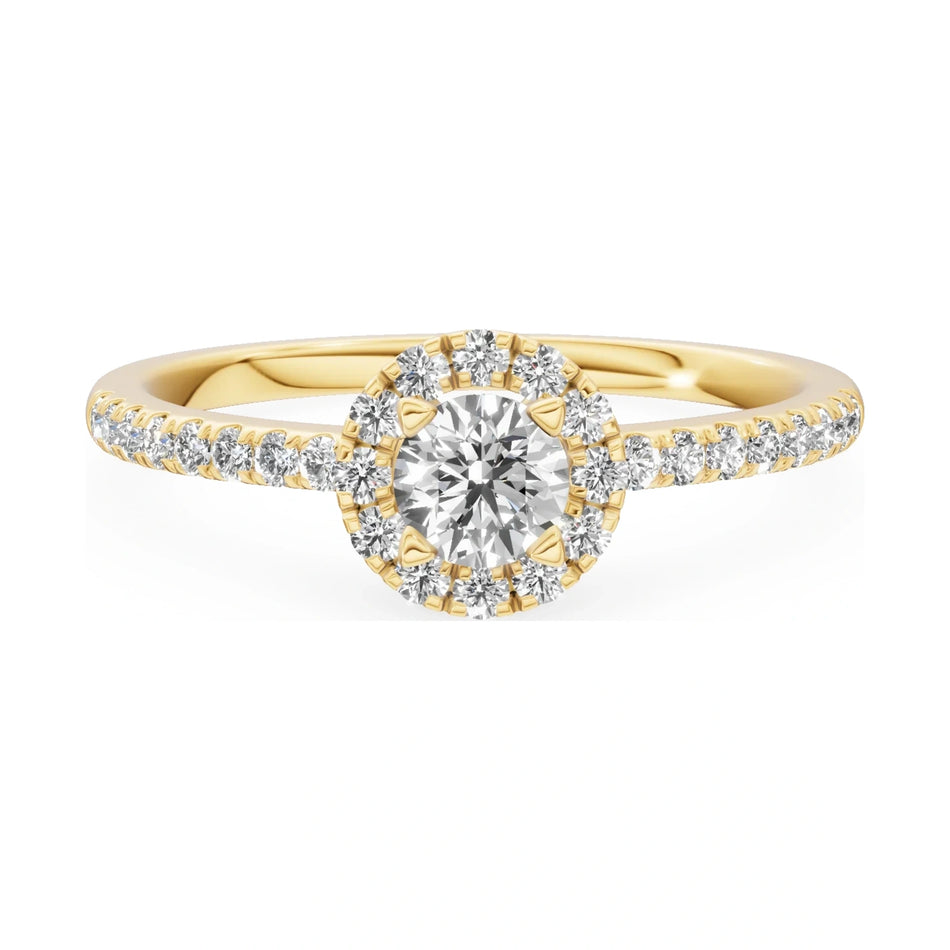 GREMARI Seven Icon 14K yellow gold engagement ring with 0.30 ct round-cut natural diamond