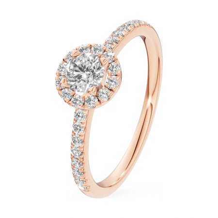 0.30 ct round-cut natural diamond GREMARI Seven Icon engagement ring in 14K rose gold
