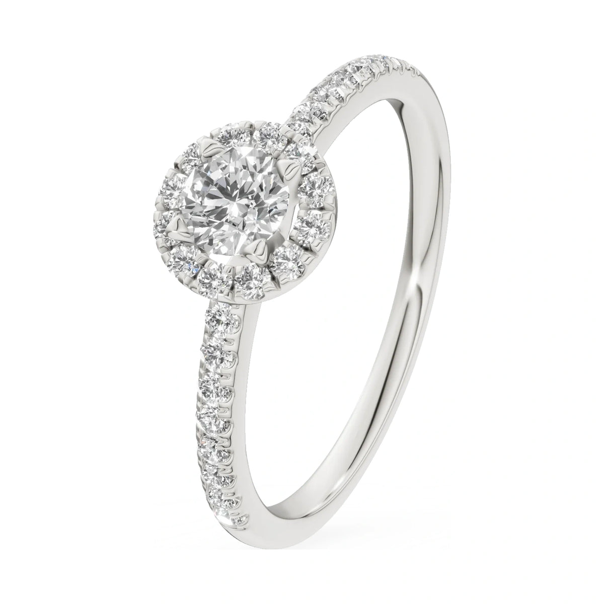 0.30 ct round-cut natural diamond GREMARI Seven Icon engagement ring in 14K white gold