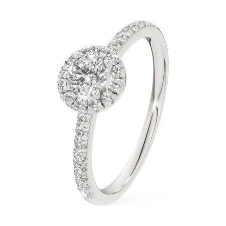 0.30 ct round-cut natural diamond GREMARI Seven Icon engagement ring in 14K white gold